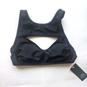 Wild Fable Black With Gold Detaols Cutout Bikini Top